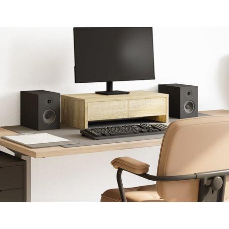 Monitorständer mit Schubladen Sonoma-Eiche 50x27x15 cm