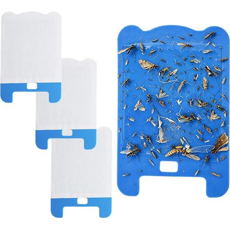 Autocollants pour Piège à Mouche, 4pcs Recharge Anti Moucherons Intérieur, Piege Moustique, Attrape Mouche, Lampe UV Anti-Moustique avec Adhésif pour Moucherons et Mites (1/5)