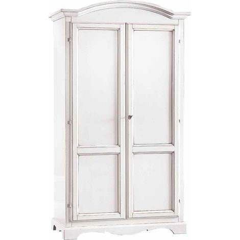 Armadio Classico Legno 2 Ante Laccato Bianco