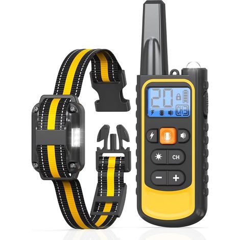 Rechargeable Dog Training Collar, 3000m Range, with Vibration, Sound, Static Shock and Light Modes, IPX67 Water Resistant, Suitable for Small and Medium Dogs (1/5)