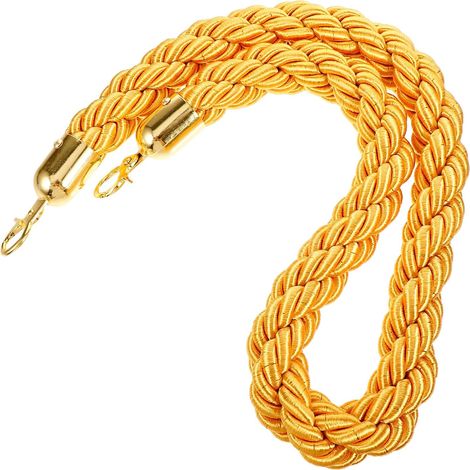 Corde Torsadée de Barrière de File D'attente en Polyester et Fer Crochets Dorés pour Contrôle de Foule et Séparation Lors de Mariages ou Cinémas (1/5)