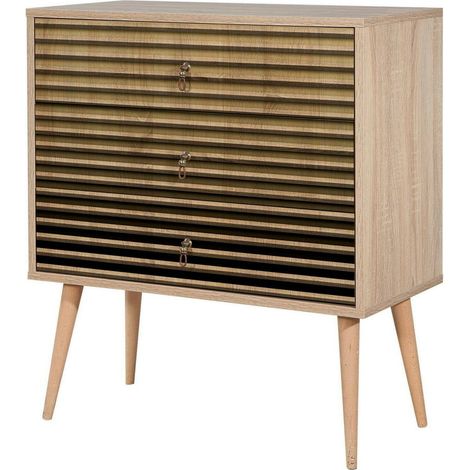 Dmora - Cajonera Dparigin, Cómoda multiusos, Cómoda de dormitorio, Gabinete con cajones, 80x40h90 cm, Roble