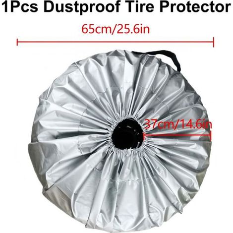 Housse de roue de secours, pour pneus jusqu'à 25 pouces de diamètre, protection de roue, housse de roue imperméable, pour remorque (1/5)