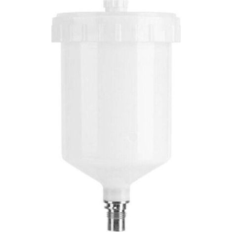 Sata Peinture Tasse en Plastique Tasse Air Gravité Peinture Pot Connecteur de Filetage pour Pistolet Pulvérisateur Capacité 600 Ml (1/4)