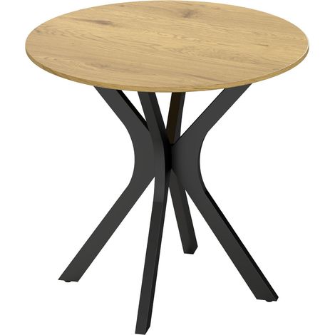 Mesa de comedor redonda, diseño moderno, 78x78x75 cm, madera natural