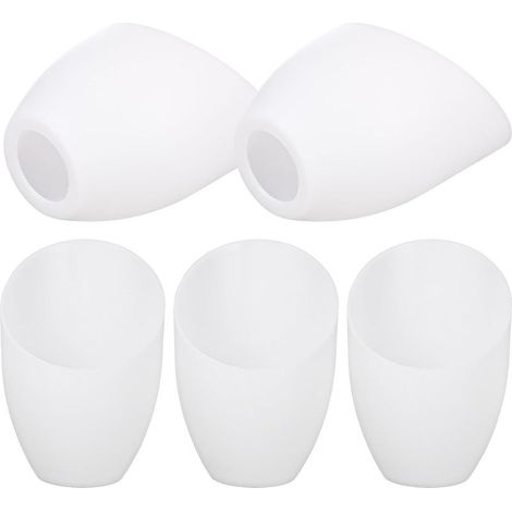 Set di 5 bianchi e piccoli paralumi in PP, lampada decorativa a forma di ferro di cavallo, pratica e adattato per saloni o camere con un foro al centro di 3,5 cm. (1/5)