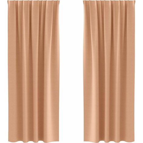 Maison Exclusive - Verdunkelungs-Vorhänge mit Ringen 2 pcs Hellbr