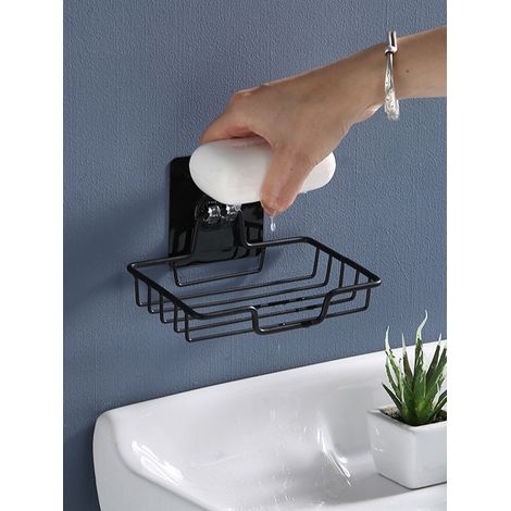 Portique à savon en acier inoxydable, distributeur de savon avec évacuation, fixable au mur sans perçage, pour salle de bain et douche, décoration de salle de bain et décor d’automne (1/4)