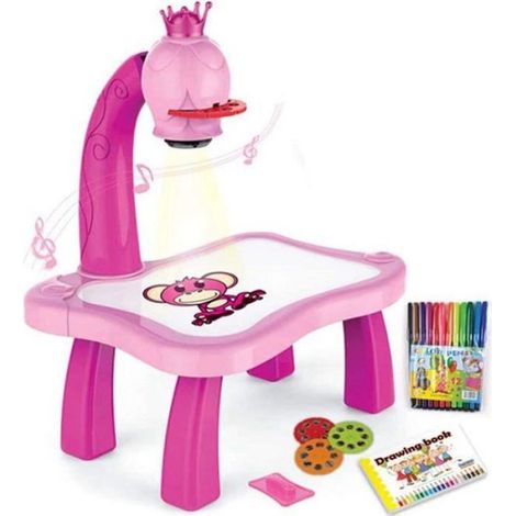 Planche de peinture pour enfants Projecteur, tableau de dessin pour enfants, table d'apprentissage multifonction avec motif, avec (1/4)