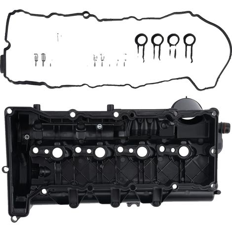Tapa de válvulas, compatible con los modelos sedán compactos E81-88 y los modelos sedán N47 E90-93, fabricada en plástico de alta calidad, diseñada para el sellado del motor, dimensiones: estándar OEM (1/5)