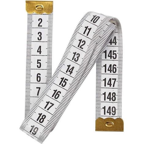 Mètre ruban flexible 150 cm - Ruban à mesurer centimétrique - Mètre de mesure corporel - Ruban souple pour couture, fitness et bricolage - Blanc - 1 pièce (1/5)