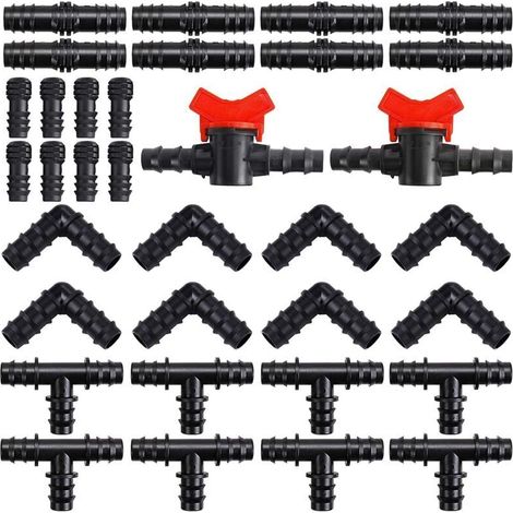 Bewässerungsschlauch-Anschlussset – 34-teilig – Kunststoffverbinder – 16 mm (1,6 cm) Gartenschlauchverbinder – Verschiedene Verbinder für Gartenbewässerungssysteme (1/5)