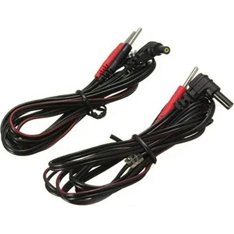 Câbles d'électrodes de rechange, lot de 2, câbles de connexion standard, 2 mm pour appareils de massage TENS/EMS, unités de thérapie numérique03417-AquaForge