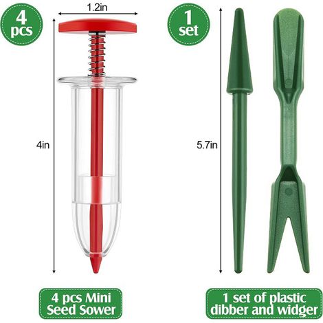 Ensemble de 6 Mini Semoirs à Main, Outil de Semis pour Jardinières avec Plantoirs et Griffes, Kit Semeuse Manuelle pour Fleurs et Potager (1/4)
