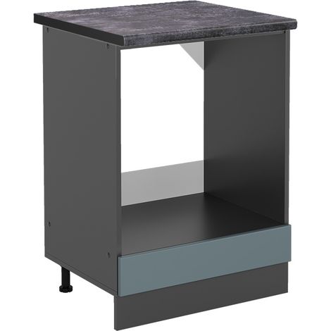 Herdumbauschrank R-Line, Blau-Grau, 60 cm , AP Anthrazit, Vicco