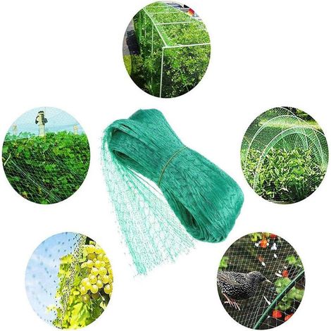 Filet Anti Oiseaux de Protection pour Jardin Potager Poulaille Maille 2 Pcs 15mm- 4x10m (1/4)