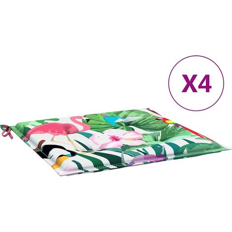 Coussins de chaise de jardin lot de 4 multicolore 50x50x4 cm (1/5)