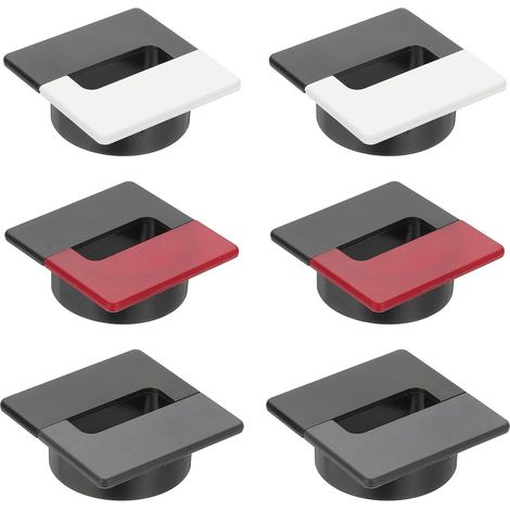 Lot de 6 Passe-Câbles de Bureau 71 mm, Couvercles de Rangement de Câbles, Noir/Blanc, Noir/Rouge, Noir/Gris (1/5)