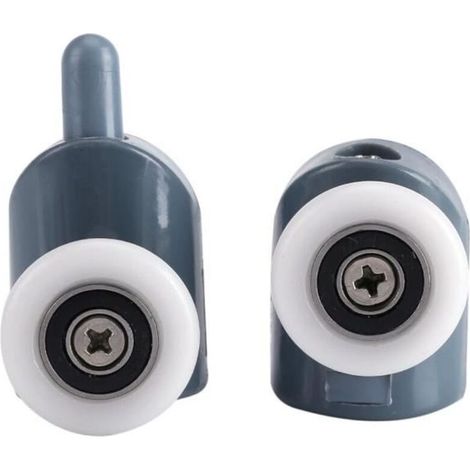Rouleau de porte de douche - - Lot de 8 - Double - 25 x 5 mm - Plastique et inoxydable (1/4)