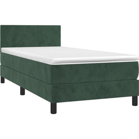 Giroletto a Molle con Materasso Verde Scuro 80x200 cm Velluto vidaXL (1/5)