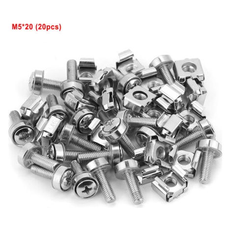Kit de 20 vis et écrous cage pour baies de brassage (M520)