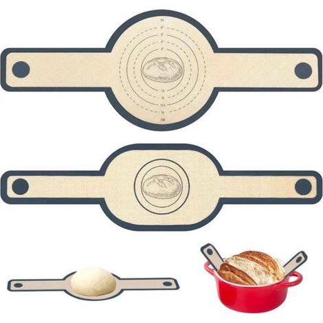 Tapis de cuisson et porte-pain en silicone - Lot de 2 - Tapis de cuisson multifonctionnel pour cocotte en fonte (1/5)