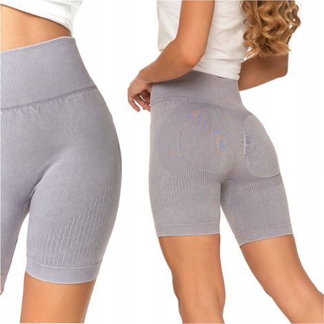 Leggings de ciclismo para mujer con cintura alta y efecto push-up, color gris, marca Moraj, talla L/XL (1/5)