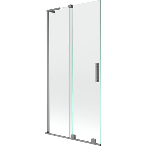 Mexen Velar L Badewannenfaltwand 2-flügelig verschiebbar 95 x 150 cm, transparent, Gun Metal - 896-095-003-01-95 (1/5)