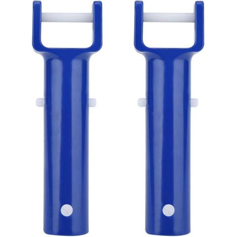 Pinces de tête de brosse piscine ABS bleu, forme en V, 2 pièces, compatibles avec la plupart des têtes d'aspiration standard (1/5)