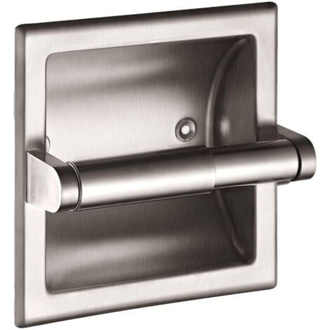 Porte-papier Toilette Argent Encastrable en Acier Inoxydable Porte Rouleau de Papier pour WC Salle de Bain Cuisine (1/5)