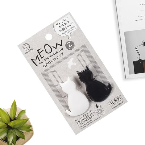 Pinces à chips Chat Mignon Polyvalent Réutilisable Lot de 2 Pince à documents animal Pour Cuisine Bureau Maison Garde-Manger Loisirs Serviettes Plage Photos (1/5)