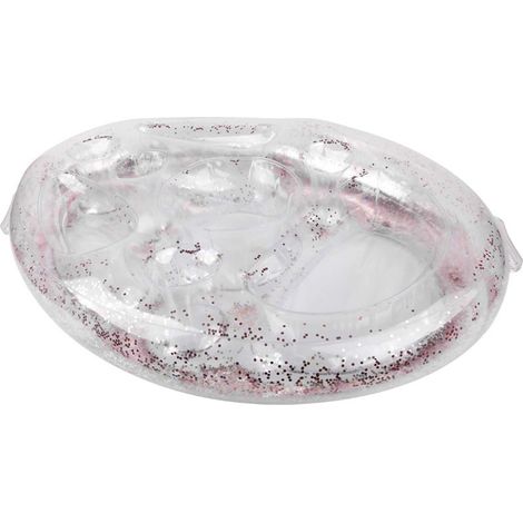 Support de boisson en PVC transparent avec valve à air, plateau gonflable pour piscine, porte-verre, repose-gobelet, idéal pour fruits, vin et boissons - (1/2)