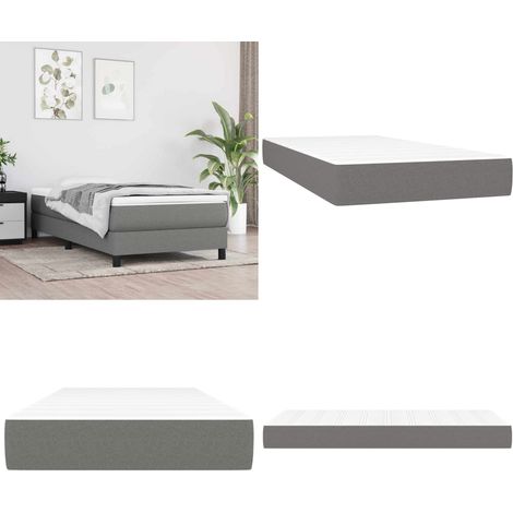 Colchón de muelles ensacados firmeza media tela gris oscuro 120x190x20 cm - Firmeza media - Soporte de cama