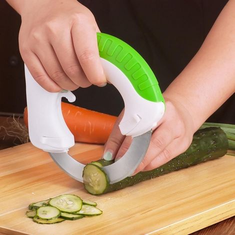 715200 Coupe-légumes, couteau circulaire à poignée ergonomique anti-dérapante