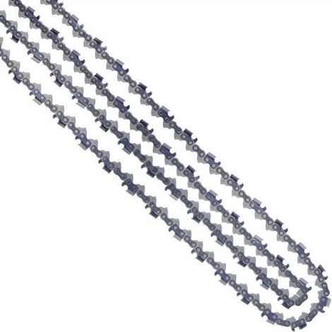 Lot de 2 chaînes 64 maillons pour tronçonneuse 45 cm – Chaîne à angle droit et arrondie – Pour bois dur et teck (1/4)