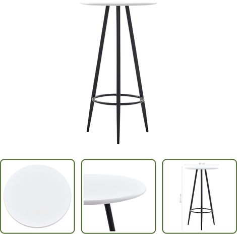Weiß - Bartisch Weiß 60×107,5 cm MDF (1/5)