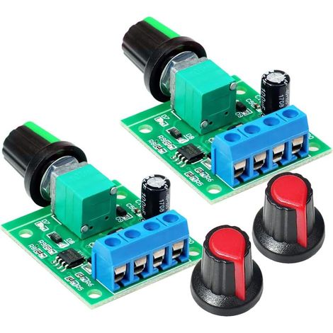 2pcs Contrôleur De Vitesse Moteur, PWM 1.8V-12V, 2A, Interrupteur Réglable, Pour Ventilateur Pompe (1/5)