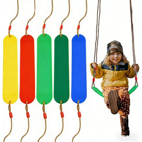 Balançoire pour enfants — Hamac suspendu à longueur réglable — Charge maximale : 150 kg (Utilisation intérieure et extérieure, Vert foncé) (1/5)