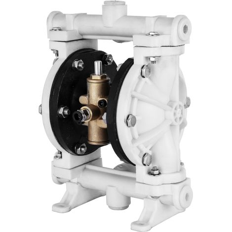 Luftbetriebene Doppelmembranpumpe von Mophorn, 1/2 Zoll Einlass und Auslass, Polypropylengehäuse, 2,5 GPM und max. 80 PSI, pneumatische PTFE-Membran-Transferpumpe für Erdöl, Diesel, Öl