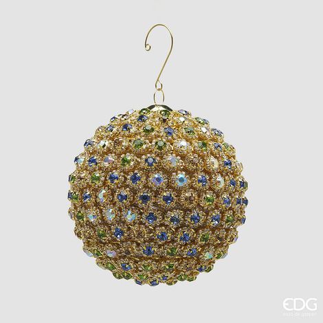 EDG Enzo De Gasperi Addobbo Palla Super Gemme di Natale D 13 Cm Gold