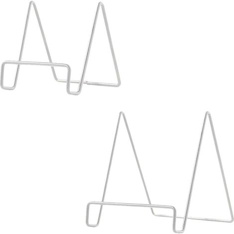 Support de Livre en Métal, 2 Pièces Porte-livre de Cuisine Support de Lecture Simple Présentoir Support de Cadre Photo Décoratif Support de Téléphone, 2 Tailles (Blanc)-LIAIKI (1/5)