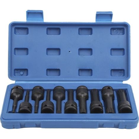 Set of sockets carrees 10 pieces, screwdriver to drive 1/2 inches, tool CRMO Impact M5M18, length 78mm with box of storage (1/5)