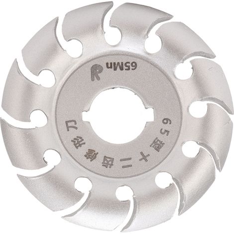 Disque à modeler en acier inoxydable 12 dents pour meuleuse d'angle, pour le travail du bois et du caoutchouc, couleur argent