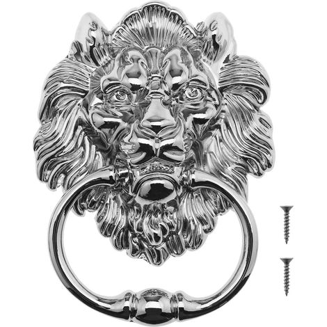 Heurtoir de porte Tiger, design antique en chrome poli de porte d'entrée (chrome brillant) (1/5)