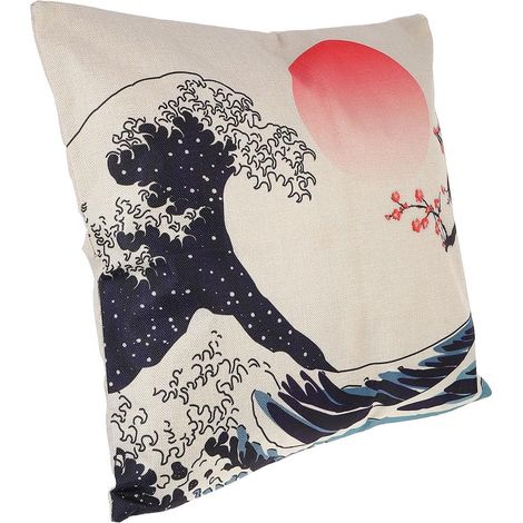 Kissenbezug Leinen OUNONA Retro Design aus mit Landschaftsmotiv im Japanischen Stil Dekorativer (1/5)