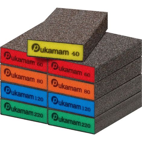 Sec et Humide Éponge Poncage 67x97x22mm Grain 40/60/80/120/220 Papier Abrasif Flexible Eponge Abrasive Polir Cloisons Sèches Métal et Peinture (1/5)