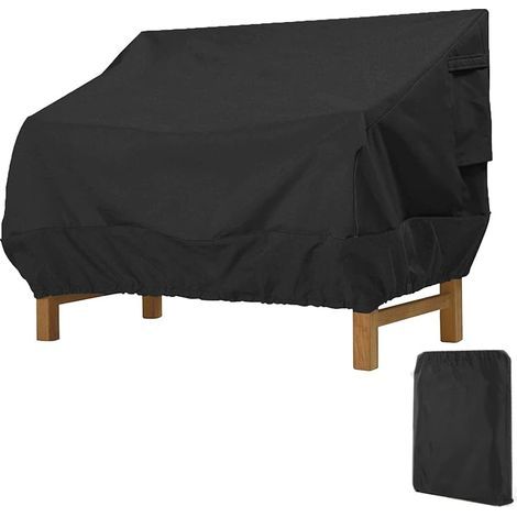 Funda protectora para sofá de jardín - Impermeable - Fabricada en tejido Oxford 210D - Revestimiento plateado - Resistente a los rayos UV - 147 x 83 x 79 cm, senior (1/5)