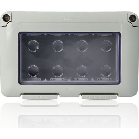 GEWISS GW27044 - Contenitore Per Apparecchi System - Stagno - 4 Posti - Grigio Ral 7035 - IP55