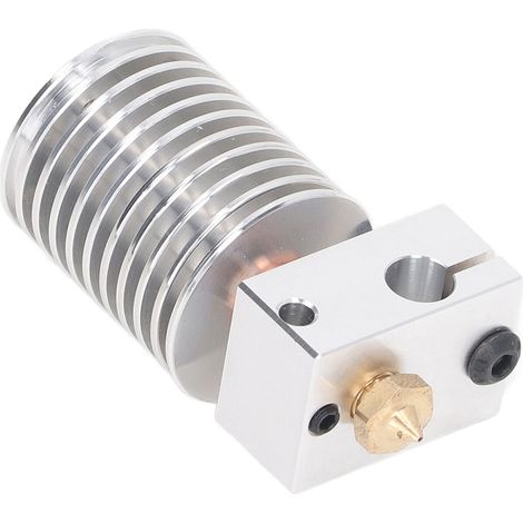 Buse en Laiton 0.4mm pour Imprimante 3D, Bloc Chauffant Aluminium avec Manchon Silicone et Conduit Bimétallique pour Hotend (1/5)