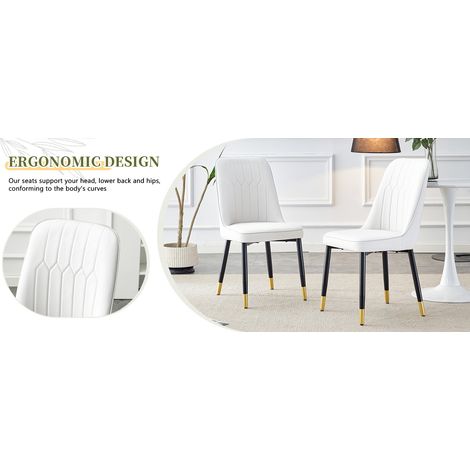 Sedia da pranzo, set da 2, 43 x 41,5 x 89 cm, bianco e nero (1/5)